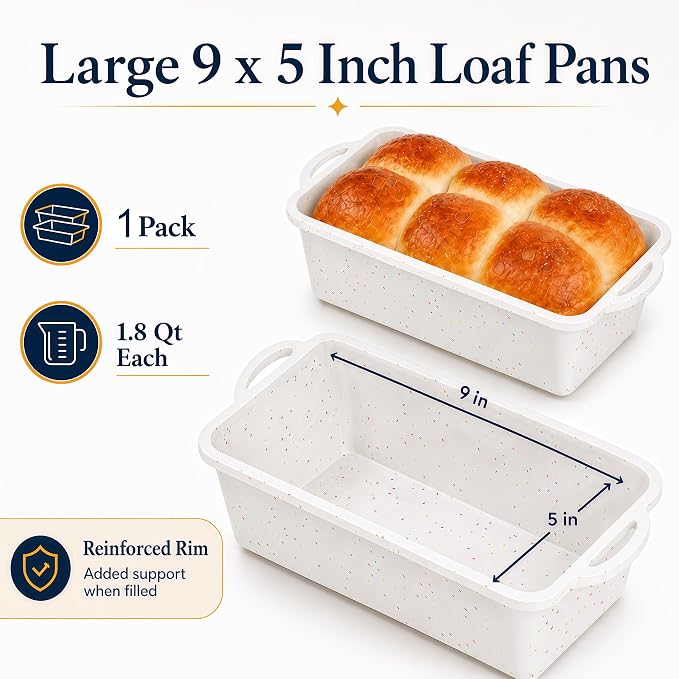 Single 9x5 Family Size Silicone Loaf Pan, BPA-Free Reinforced For Meal Prep | Practical 9x5 Family-Sized Pan Silicone, Thickened Rim Holds Shape & Helps Release Bread, Meatloaf For Daily Meal Prep