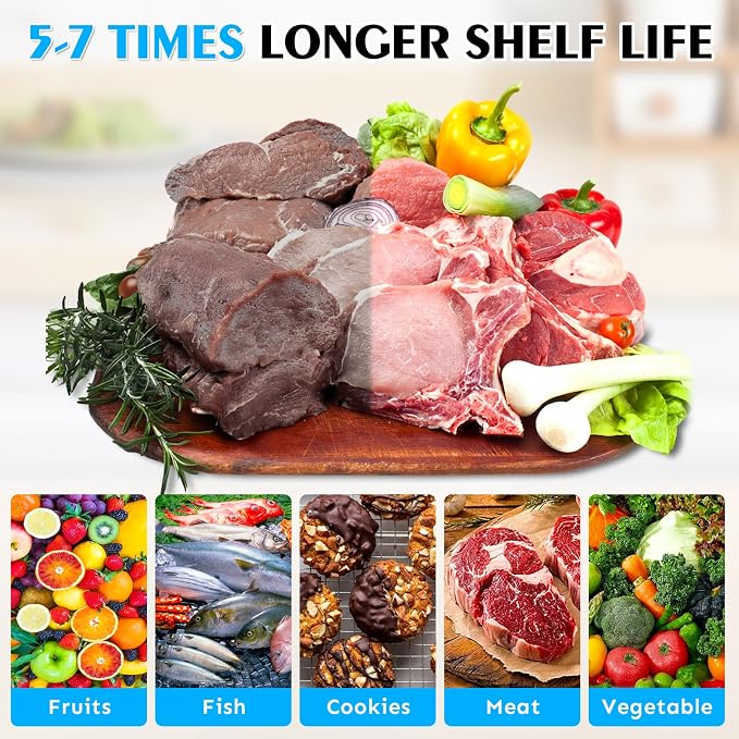 Vacuum Sealer Bags for Food Quart 8"x12" 100 Pcs Seal a Meal Bag, Food Saver Bags Sous Vide Bags Pre-cut Thick BPA-Free Textured Heavy Duty Vacuum Seal, Meat Cheese Dry Goods