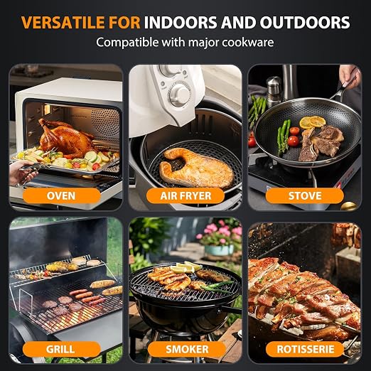 Smart Bluetooth Wireless Meat Thermometer with 2 Thin Probes | Standalone Display Base, Backlit LCD display, Certified Accuracy ±0.5°F, BBQ Smoker Grill Oven, Brisket Steak Turkey Pork