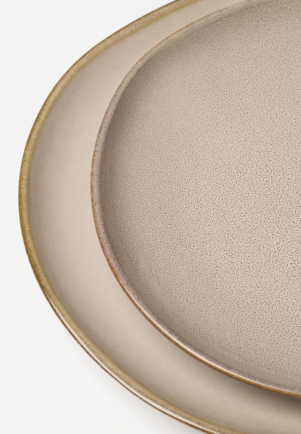 Oneida Organic Shades Clay Stoneware 12-Piece Dinnerware Set for 4 | dishwasher safe | plates and bowls sets for kitchen and dining | 10.25 inch plate, dish set, dishes | 2 inch, 28oz