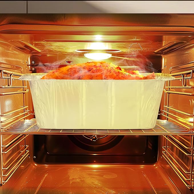 Mini Loaf Pans 1Lb 30-Pack,Aluminum Foil Heavy Duty Disposable Bread Baking Pan Bread Tins for Baking Cakes, Breads,Meatloafs Size-8"x 3.5" x 2.5" (30 Packs)