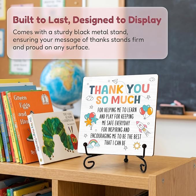 Teacher Appreciation Gifts for Women Men | 5" Wooden Plaque Sign for Mentor Teacher Gifts | Minimalism Gift from Student Desk for Home Office Decor - A04