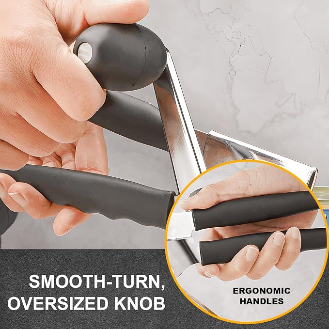 SHIKORI Commercial Can Opener,Large Handheld Can Opener | Manual Heavy Duty with Comfortable Extra-long Handles, Oversized Knob Easy for Big Cans-Magnetic