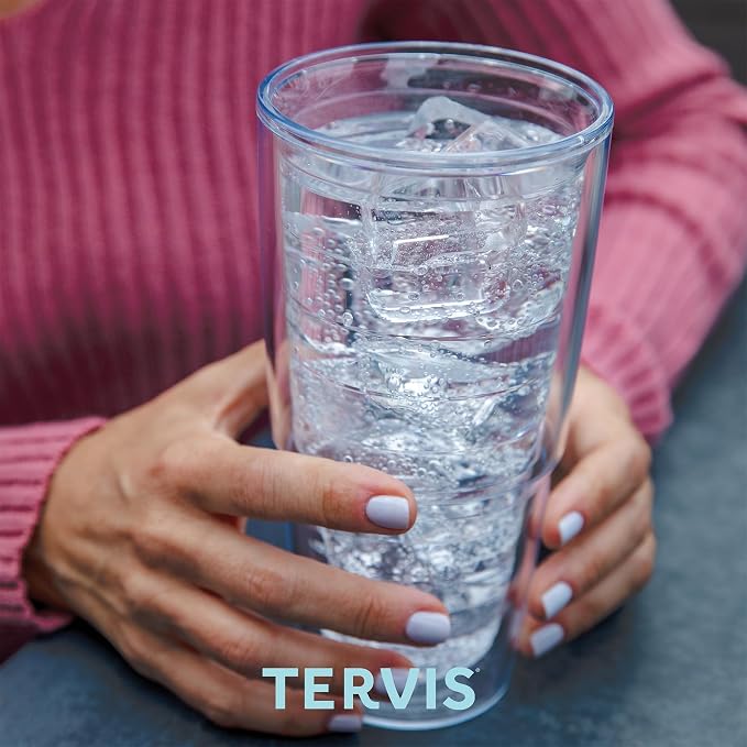 Tervis 24oz Tritan Tumbler | Tabletop Collection, Red | Made in USA, Double-wall Insulated, Shatterproof, BPA-Free, Dishwasher Safe, Fits Most Cupholders, Gifts under $25