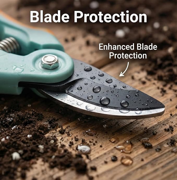 NEXON Pruning Shears 2-Pack — 8" Bypass Hand Pruner & 6.25" Precision Snips, SK5 Steel Blades with Non-Stick Coating, Lightweight Garden Shears for Roses, Flowers & Shrubs, Blue