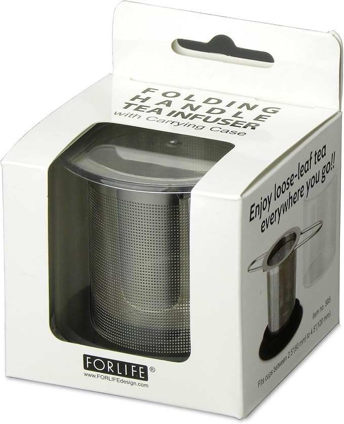 FORLIFE Stainless Folding Handle Tea Infuser with Carrying Case