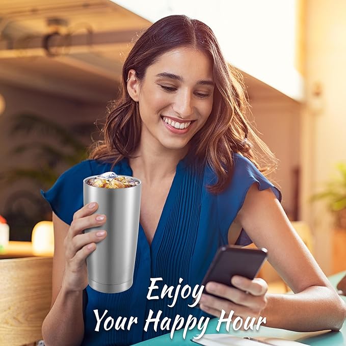 20 oz Tumblers Bulk Stainless Steel Tumbler with Lid Double Wall Vacuum Insulated Coffee Mug 20oz Powder Coated Cup for Hot and Cold Drinks, Stainless, 12 pack | Stainless, 20oz Insulated Coffee Mug, Double Wall Vacuum, Powder Coated Cup, for Hot and C...