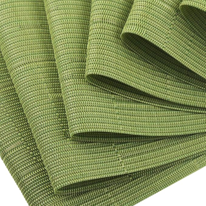 PIGCHCY Placemats Set of 8 Washable Durable Place Mats Vinyl Heat Resistant Non-Slip Table Mats Indoor Outdoor (Sage Green)