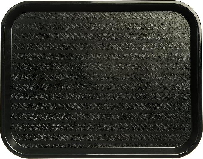 Carlisle FoodService Products Café Cafeteria Tray, Fast Food Tray for Restaurant or Commercial Use, 14" x 18", 12 Count, Black