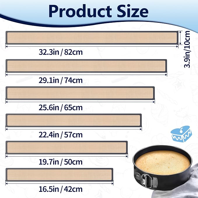 6 Pcs 4, 6, 7, 8, 9, 10 Inches Silicone Baking Mats for Springform Pan, Silicone Cheesecake Pan Protector Prevent Cakes from Sticking to Bottom and Sides (Gray)