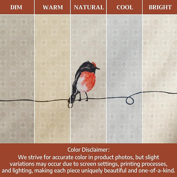 Maison d' Hermine Placemats Set of 4 Reusable 100% Cotton (13"x19") | Cloth Place Mats Washable Table Mats for Kitchen Dining Party Wedding Hotel Home Restaurant Spring Summer - Birdies on Wire