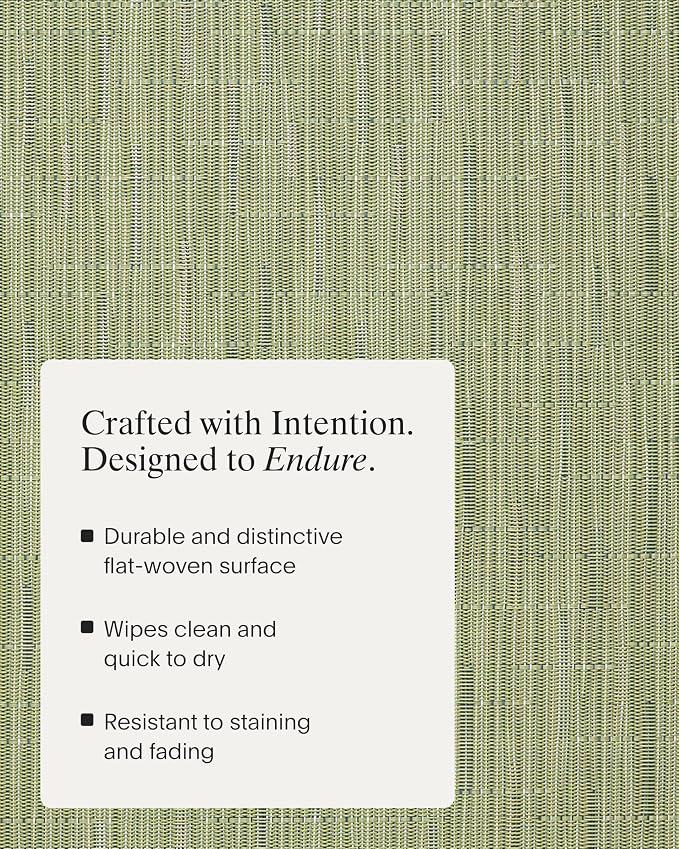 Chilewich Bamboo Placemats Set of 4, Woven Rectangle Placemats | Reusable, Stain-Resistant, Indoor/Outdoor Tabletop Protection, 19" x 14", Spring Green
