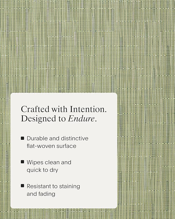 Chilewich Bamboo Placemats Set of 4, Round Woven Placemats | Reusable, Stain-Resistant, Indoor/Outdoor Tabletop Protection, 15", Spring Green