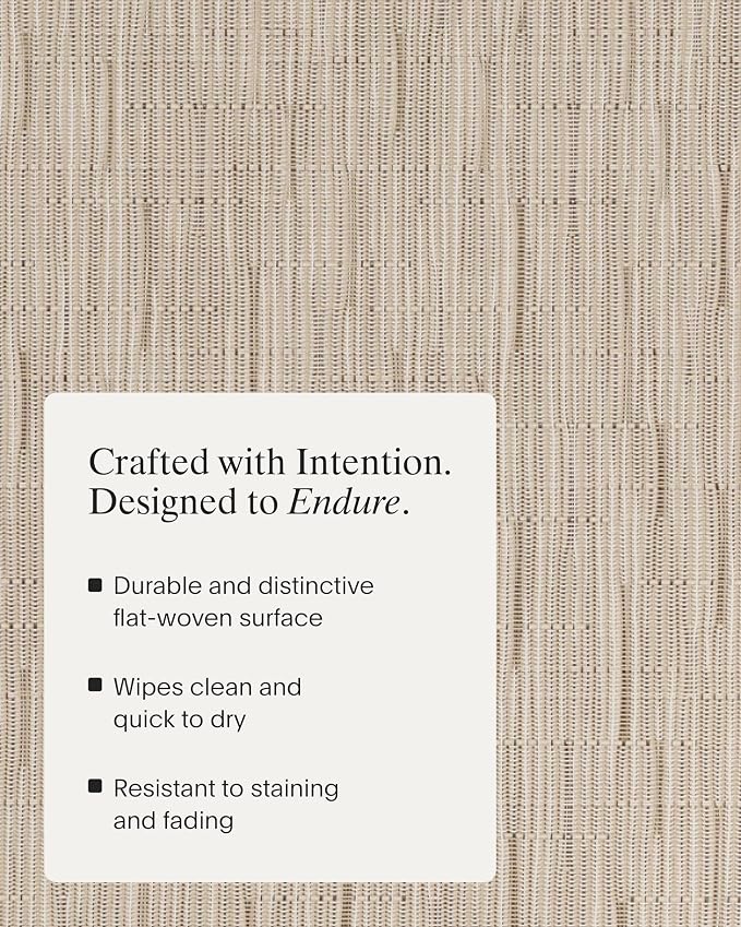 Chilewich Bamboo Placemats Set of 4, Woven Oval Placemats | Reusable, Stain-Resistant, Indoor/Outdoor Tabletop Protection, 19" x 14", Oat