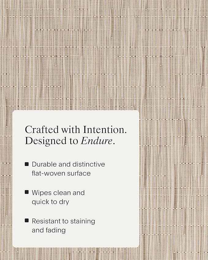 Chilewich Bamboo Placemats Set of 4, Woven Rectangle Placemats | Reusable, Stain-Resistant, Indoor/Outdoor Tabletop Protection, 19" x 14", Oat