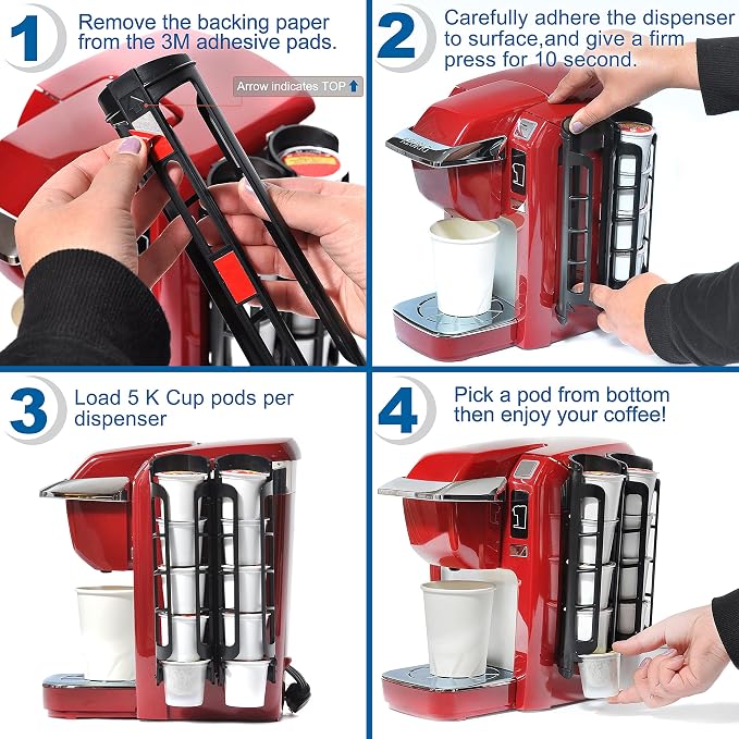 STORAGENIE Coffee Pod Holder for Keurig, Stores 15 Pods, Black | Compatible with K-Cups, Vertical storage saves counter space, Ideal for small kitchens, RVs and dorms