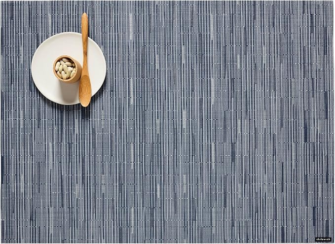 Chilewich Bamboo Placemats Set of 4, Woven Rectangle Placemats | Reusable, Stain-Resistant, Indoor/Outdoor Tabletop Protection, 19" x 14", Rain