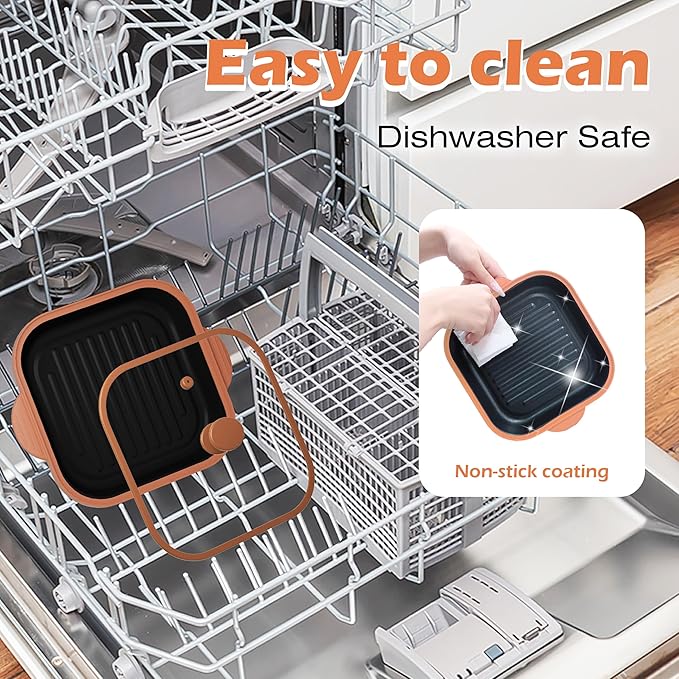 Microwave Grill Pan with Glass Cover - Bacon Cooker, Crisper & Grilled Cheese Maker, Microwave Cookware,Dishwasher Safe for Easy Clean