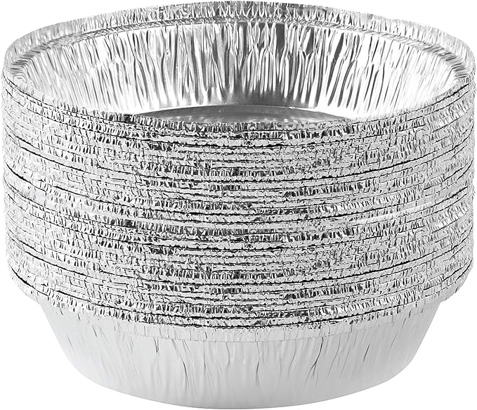 PLASTICPRO 7'' Inch Round Tin Foil Pans Disposable Aluminum Pack of 20