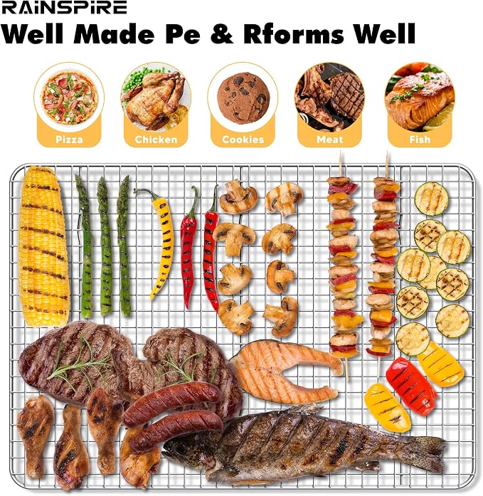 Cooling Rack Stainless Steel, Heavy Duty Cooling Racks for Cooking and Baking, Oven Safe Wire Rack for Cooking, Baking Rack for Oven Cooking Fits Quarter Sheet Pan (1, 8.5" x 12")