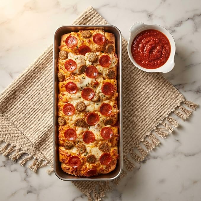 Homikit Stainless Steel Loaf Pans, 12x5 Inches Large Bread Pan Set | 2 Pack Metal Meatloaf Tins, Great for Long Sandwich Sourdough, Non Toxic & Nonstick, Oven & Dishwasher Safe
