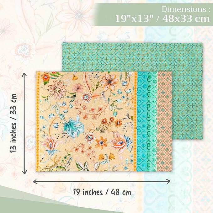 Maison d' Hermine Placemats Set of 4 Reusable 100% Cotton (13"x19") | Cloth Place Mats Washable Table Mats for Kitchen Dining Party Wedding Home Restaurant Spring Summer - Luxury Loft - Peach