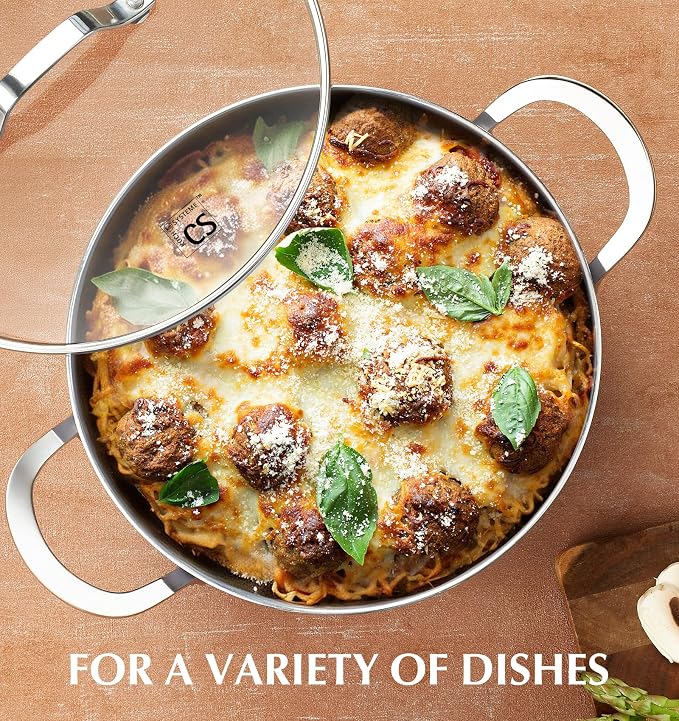 KOCH SYSTEME CS 6 Quart Nonstick Stock Pot with Lid, 6 QT Nonstick Ceramic Stockpot with Stainless Steel Handle, Induction Cooking Pot for Soups, Casserole, Soup Pot, Even Heating, Oven Safe, Purple