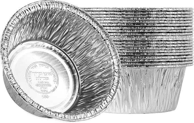 PLASTICPRO 4.5'' Inch Round Tin Foil Pans Disposable Aluminum, Freezer & Oven Safe Pack of 20