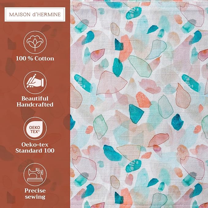 Maison d' Hermine Placemats Set of 4 Reusable 100% Cotton (13"x19") | Cloth Place Mats Washable Table Mats for Kitchen Dining Party Wedding Hotel Home Restaurant Spring Summer - Summer Picnic
