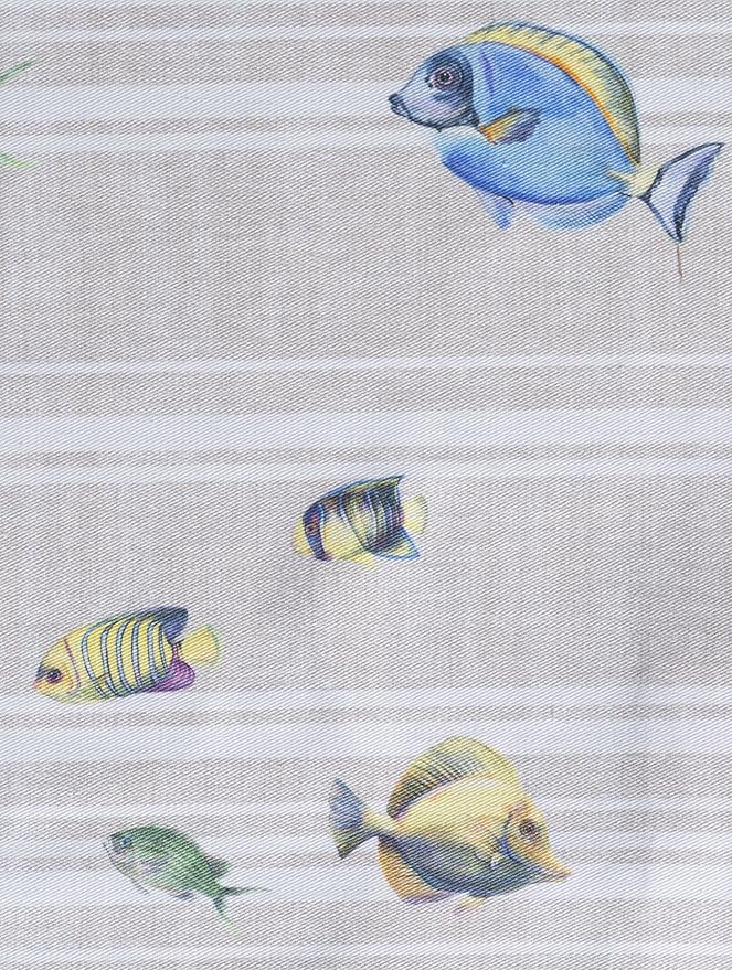 Maison d' Hermine Placemats Set of 4 Reusable 100% Cotton (13"x19") | Cloth Place Mats Washable Table Mats for Kitchen Dining Party Wedding Hotel Home Restaurant Spring Summer - Poisson