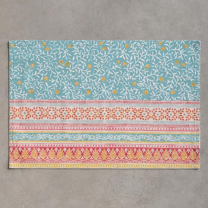 Maison d' Hermine Placemats Set of 4 Reusable 100% Cotton (13"x19") | Cloth Place Mats Washable Table Mats for Kitchen Dining Party Wedding Hotel Home Thanksgiving Christmas - Carpo