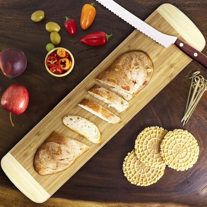 Totally Bamboo Palaoa Bread Serving & Cutting Board, Great for Charcuterie and Appetizer Spreads, 23" x 6"