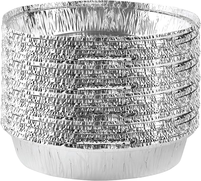 PLASTICPRO 9'' Inch Round Tin Foil Pans Disposable Aluminum Pack of 20