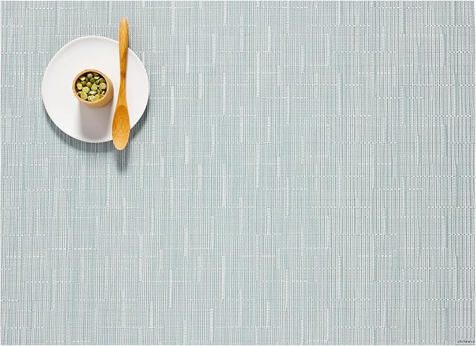 Chilewich Bamboo Placemats Set of 4, Woven Rectangle Placemats | Reusable, Stain-Resistant, Indoor/Outdoor Tabletop Protection, 19" x 14", Seaglass