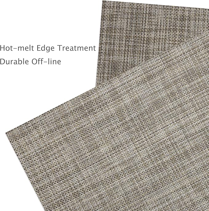 Myir JUN Placemats Set of 8 Kitchen and Dining Table Placemats | Vinyl Placemats Place Mats Indoor/Outdoor Set of 8 Washable Table Mats Non-Slip Place mats for Dining Table, Caramel