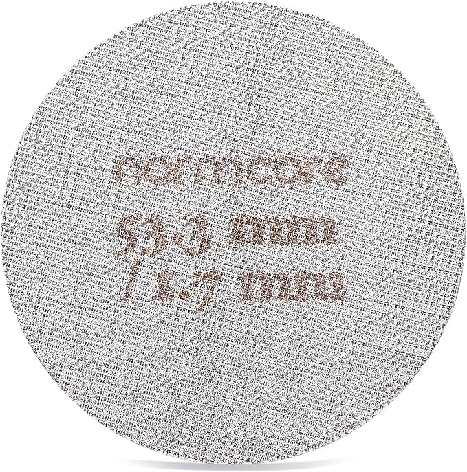 Normcore 53.3mm Puck Screen - Lower Shower Screen - Metal Contact Screen for Espresso 54mm Portafilter Filter Basket - 1.7mm Thickness 150μm - 316 Stainless Steel