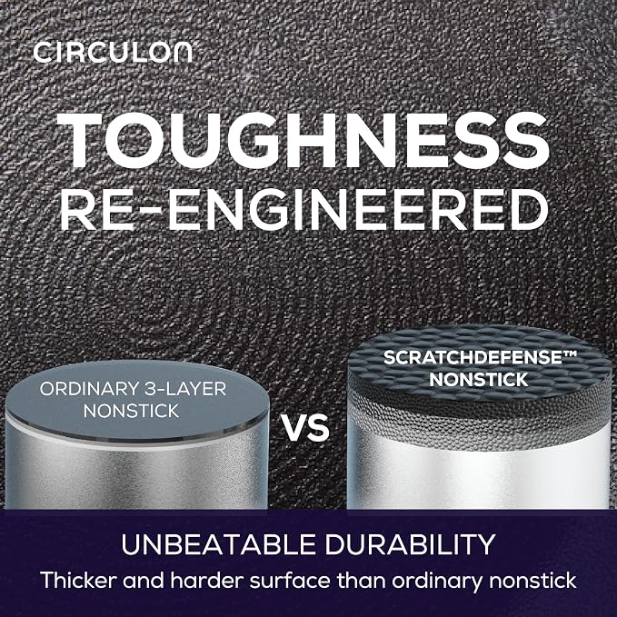 Circulon A1 Series w/ ScratchDefense Nonstick Induction Straining Sauce Pan with Lid, 3-Quart, Saucepan with Pour Spout, Graphite