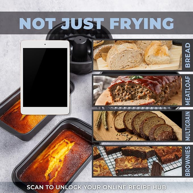 Cartman Air Fryer Pan Set, 4-Piece Nonstick Air Fryer Accessories | Fits Ninja, Chefman, Cosori, Instant Pot, For 4-6 QT Air Fryers, Oven Safe to 450°F, Springform Pan, Bundt Pan, 2 Loaf Pans
