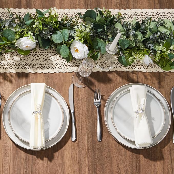 LIANYU 24 Piece Stoneware Plates and Bowls Dishes Set for 6, Dinnerware Sets with Pasta Bowls, Ribbed Dining Ware Dishware for Home Wedding, Microwave and Dishwasher Safe, Dawn Beige