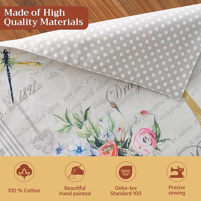 Maison d' Hermine Placemats Set of 2 Reusable 100% Cotton (13"x19") | Cloth Place Mats Washable Table Mats for Kitchen Dining Party Wedding Hotel Home Restaurant Spring Summer - Champ De Mars