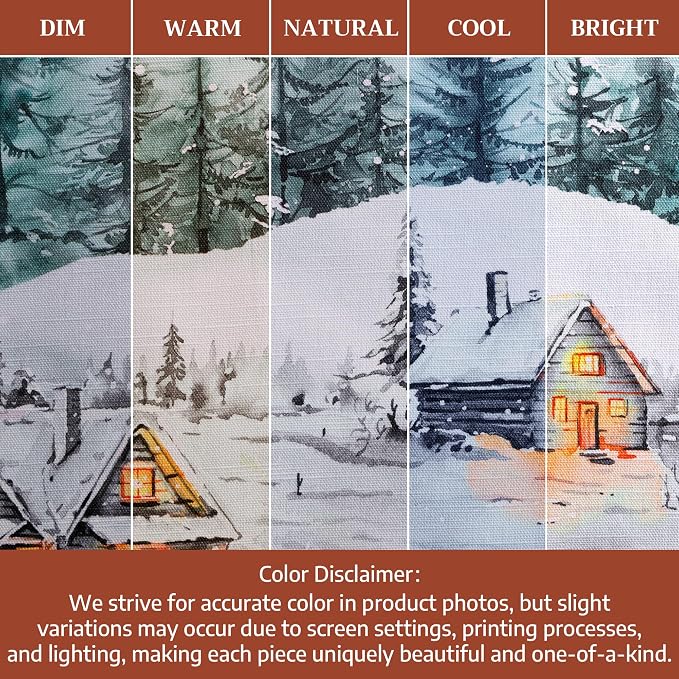 Maison d' Hermine Placemats Set of 4 Reusable 100% Cotton (13"x19") | Cloth Place Mats Washable Table Mats for Kitchen Dining Party Wedding Hotel Home Thanksgiving Christmas - Neige de Noel