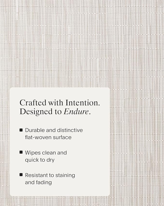 Chilewich Bamboo Placemats Set of 4, Round Woven Placemats | Reusable, Stain-Resistant, Indoor/Outdoor Tabletop Protection, 15", Coconut