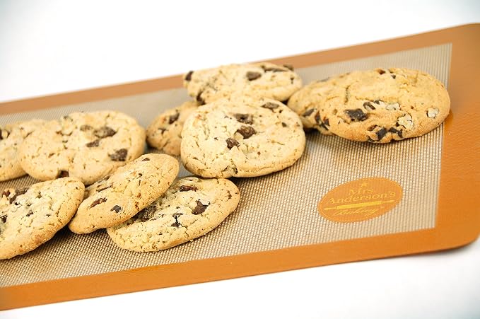 Mrs. Anderson's Baking Non-Stick Silicone Baking Mat - Reusable Oven Liner & Pastry Mat - For Breads, Cookies, Roasting & More - Baker’s Essentials - Heat-Resistant to 480°F - Half-Size Baking Mat