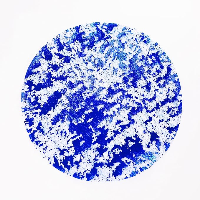 Snowkingdom Disposable Royal Blue Round Placemats Set of 24 Metallic Glitter Foil Mesh Dinning Table Place Mates Blue Doilies 13 Inch for Christmas Wedding Birthday Summer Party Holiday Decorations