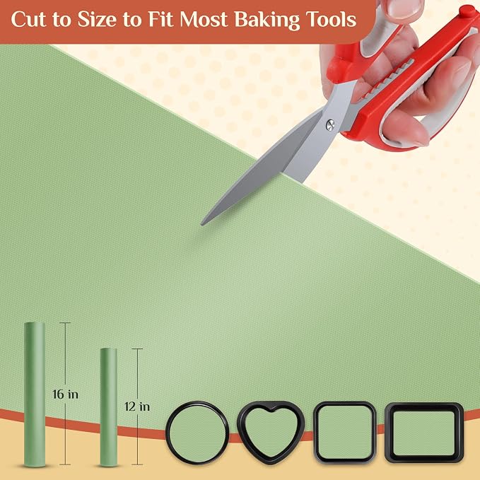 GTJ Silicone Baking Mat Roll, Reusable Baking Sheet Liners, 12 in x 10 ft | Free Cut to Size, Food-Grade, Non-Stick, Non-Slip, For Dough, Pastry, Air Fryer, Freeze Dryer, Oven Pan, Kitchen Counter