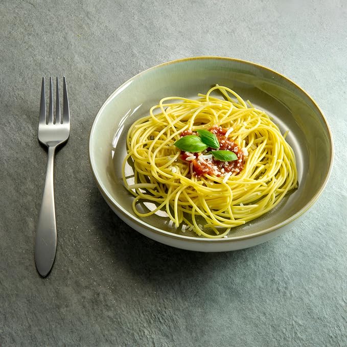 Sango Resona Moss Green Stoneware Bowls (Set of 4) – Durable Stoneware with Reactive Glaze Finish, Microwave & Dishwasher Safe, Perfect for Everyday Dining & Entertainment