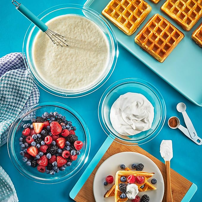 Pyrex Essentials (3-Piece) Glass Mixing Bowls Set for Prepping and Baking
