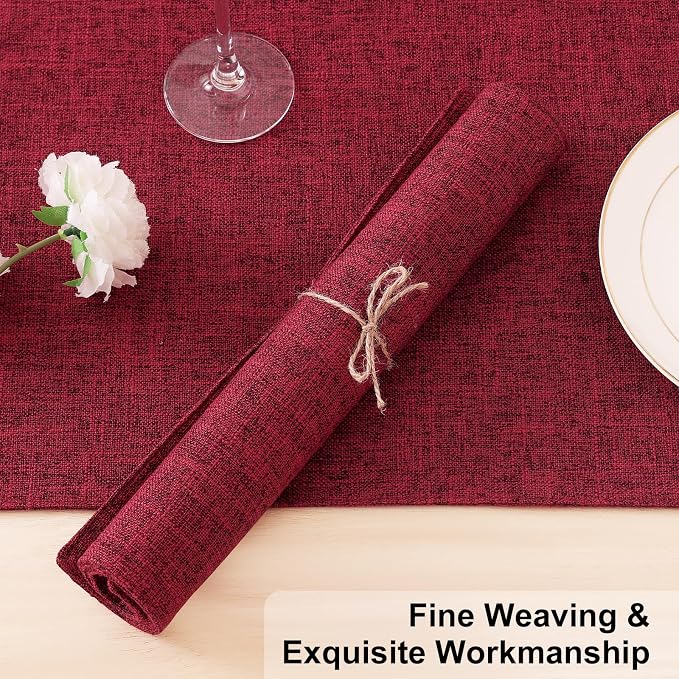Homaxy Cloths Placemats for Dining Table Set of 6, 13" x 19", Red | Heat Resistant, Washable, Cotton Linen Blend Table Mats, Easy to Clean Place Mats, Indoor Outdoor