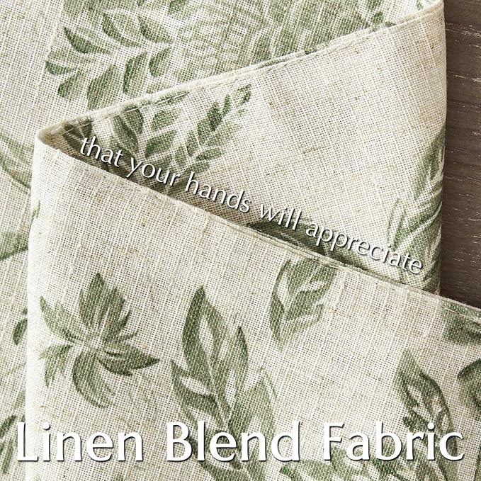 JINCHAN Sliva Linen Floral Placemats Set of 4 Farmhouse 13x19 Sage Green | Fabric Placemats, Cottage Style, Painterly Floral Pattern, Machine Washable, Easy to Store, Reusable
