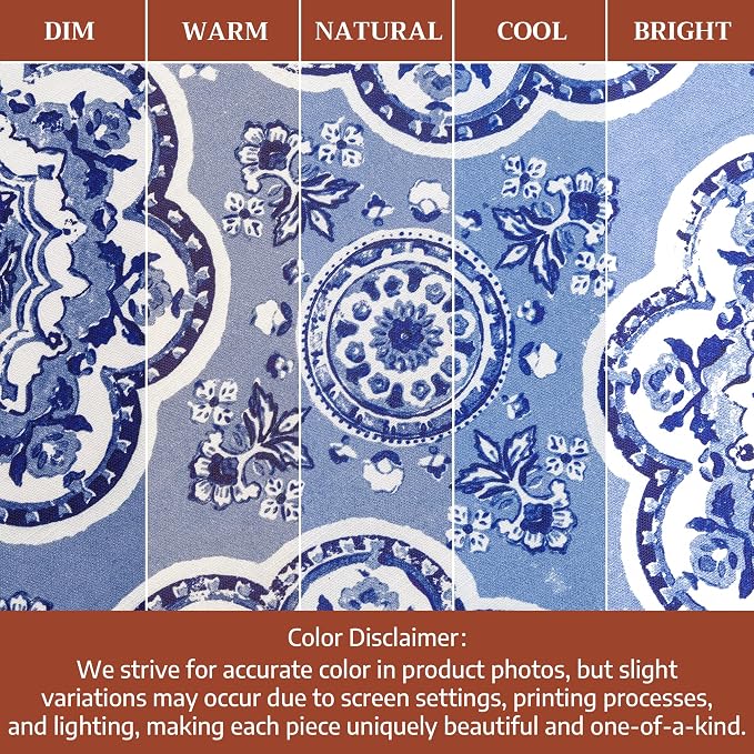 Maison d' Hermine Placemats Set of 4 Reusable 100% Cotton (13"x19") | Cloth Place Mats Washable Table Mats for Kitchen Dining Party Wedding Hotel Home Restaurant Spring Summer - Melodie Bleue